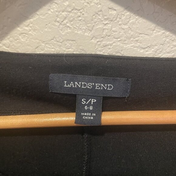 Lands' End Black Dress Long Sleeve A Line Midi Flare Size Small S 6-8 - Picture 4 of 8